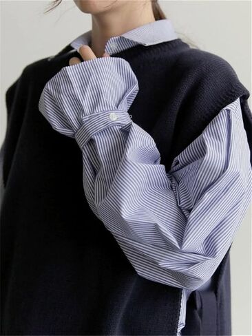 Women Round-Neck Loose Sleeveless Sweater Vest Knitting Wool Blend Oversize Pullover Tops in Saudi Arabia