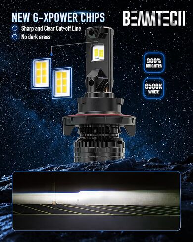 BEAMTECH H11/H9/H8 Bulbs, 900% Brighter Canbus Ready 6500K White Light or Fog Light, 2 Bulbs. in Saudi Arabia