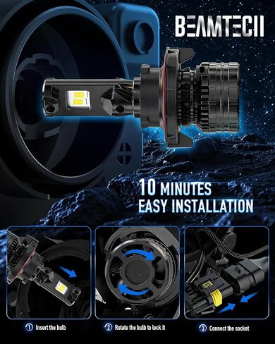 BEAMTECH H11/H9/H8 Bulbs, 900% Brighter Canbus Ready 6500K White Light or Fog Light, 2 Bulbs. in Saudi Arabia