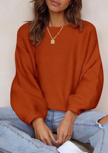 PRETTYGARDEN Womens Fall Sweaters 2025 Casual Loose Crewneck Ribbed Long Sleeve Top Knit Pullover Sweater in Saudi Arabia