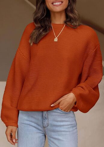 PRETTYGARDEN Womens Fall Sweaters 2025 Casual Loose Crewneck Ribbed Long Sleeve Top Knit Pullover Sweater in Saudi Arabia