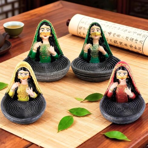 Resin Veiled Girl Tray Statue, Ramadan Decor Ornament, Eid Decorative Piece, Indoor Home Desktop Key Tray, Ideal Gift for Friends in Saudi Arabia