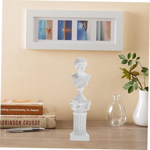 1Set Roman Column Character Statue Resin Greek Sculpture Home Decoration Greek Statue Decor Classic Greek Figurine Unique Resin Greek Character Ornament for Home Decor in Saudi Arabia