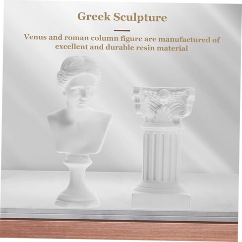 1Set Roman Column Character Statue Resin Greek Sculpture Home Decoration Greek Statue Decor Classic Greek Figurine Unique Resin Greek Character Ornament for Home Decor in Saudi Arabia