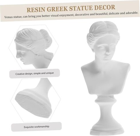 1Set Roman Column Character Statue Resin Greek Sculpture Home Decoration Greek Statue Decor Classic Greek Figurine Unique Resin Greek Character Ornament for Home Decor in Saudi Arabia
