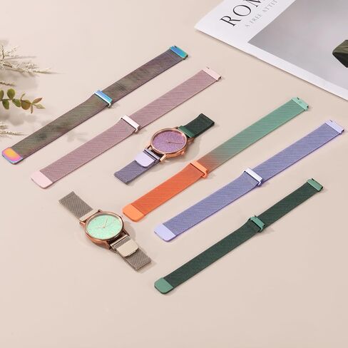HARFINGTON Stainless Steel Mesh Watch Band Quick Release Metal Replacement Watch Strap with Magnetic Buckle for Men Women in Saudi Arabia