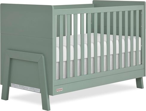 Evolur Fisher Price Iris 4-in-1 Convertible Crib in Vintage White Oak by Dream On Me, JPMA & Greenguard Gold Certified, Crafted from New Zealand Pine Wood in Kuwait