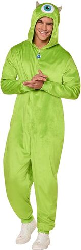 Spirit Halloween Monsters Inc. Adult Mike Wazowski Jumpsuit Costume | Officially licensed | Disney | Pixar in Saudi Arabia