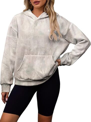 Womens Camo Hoodies Maple Leaf Print Fleece Sweatshirt Long Sleeve Pullover Tops Hooded Fall Winter Clothes in Saudi Arabia