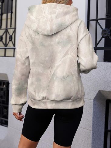 Womens Camo Hoodies Maple Leaf Print Fleece Sweatshirt Long Sleeve Pullover Tops Hooded Fall Winter Clothes in Saudi Arabia