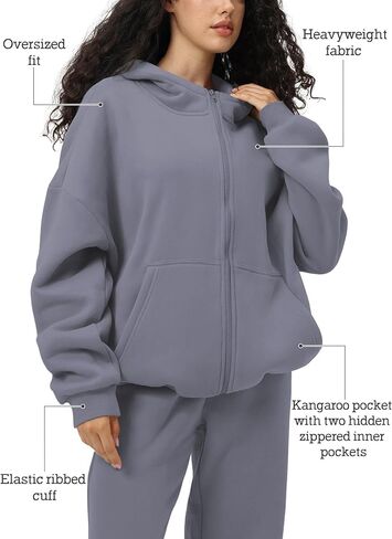 FAIABLE Womens Zip Up Hoodies with Pockets Oversized Sweatshirt Winter Long Sleeve Jackets Fleece Fall Outfits 2025 in Kuwait