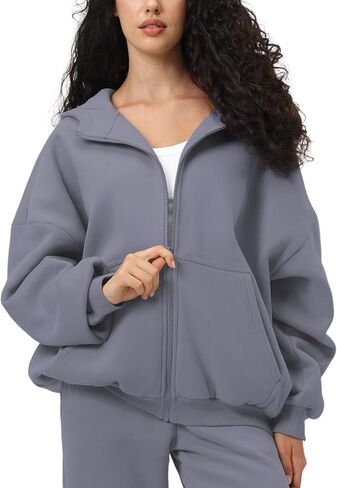 FAIABLE Womens Zip Up Hoodies with Pockets Oversized Sweatshirt Winter Long Sleeve Jackets Fleece Fall Outfits 2025 in Kuwait