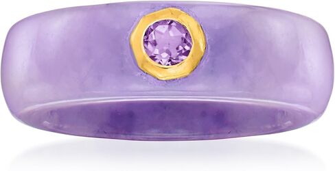 Ross-Simons Lavender Jade and .20 Carat Amethyst Ring With 14kt Gold in Saudi Arabia