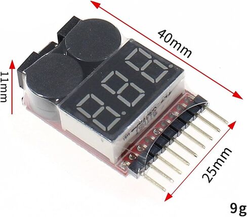 1-8S BBX1-8S 2IN1 Battery Voltage Tester/Low Voltage Buzzer Alarm/Battery Voltage Checker Dual Speakers(1-8S Black Box) in Saudi Arabia