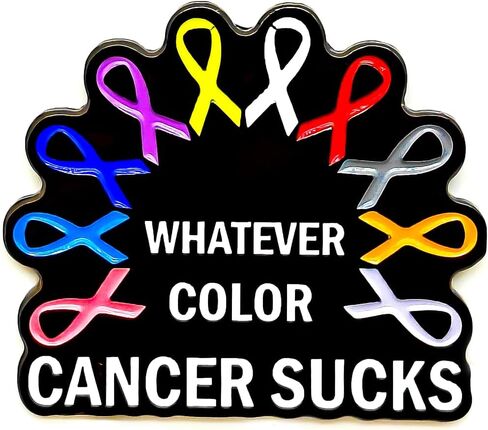 Whatever Color Cancer Sucks Fight Enamel Pin - Theme Series - Enamel Lapel Pin - Plated Badge for Clothing, Bags, and Lanyards in Saudi Arabia