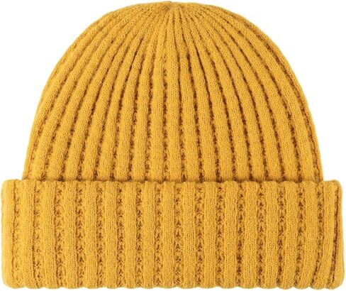 Thick Ribbed Knit Beanie Hats for Men and Women - Warm Winter Caps, Multi-Color Chunky Texture Skull Caps in Saudi Arabia