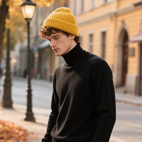 Thick Ribbed Knit Beanie Hats for Men and Women - Warm Winter Caps, Multi-Color Chunky Texture Skull Caps in Saudi Arabia