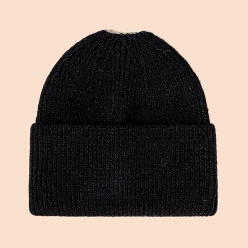 Thick Ribbed Knit Cuffed Beanie Hat for Cold Weather in Saudi Arabia