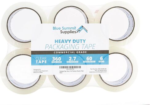 36 Pack Heavy Duty Packaging Tape, Clear Packing Tape Designed for Moving Boxes, Shipping, Office, and Storage, Commercial Grade 2.7mil Thickness, 60 Yards Length, Bulk, 2160 Total Yards in Kuwait