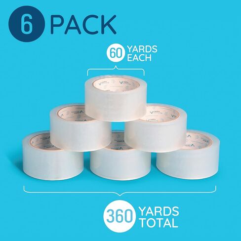 36 Pack Heavy Duty Packaging Tape, Clear Packing Tape Designed for Moving Boxes, Shipping, Office, and Storage, Commercial Grade 2.7mil Thickness, 60 Yards Length, Bulk, 2160 Total Yards in Kuwait