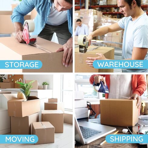 36 Pack Heavy Duty Packaging Tape, Clear Packing Tape Designed for Moving Boxes, Shipping, Office, and Storage, Commercial Grade 2.7mil Thickness, 60 Yards Length, Bulk, 2160 Total Yards in Kuwait