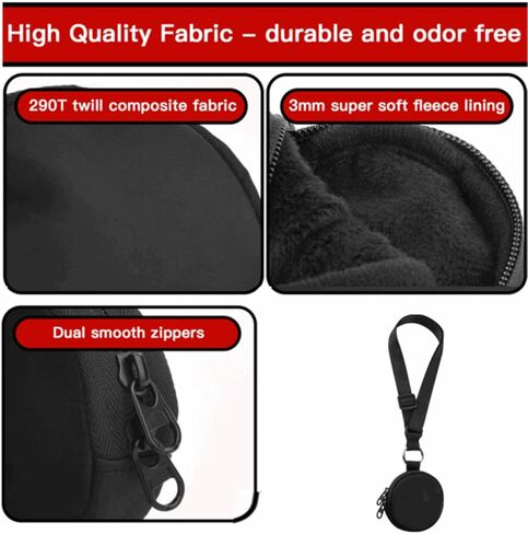 Carrying Case Compatible with Pokémon GO Plus + 2023, Portable Protective Case with Key Ring and Neck Strap, Small Nylon Storage Case for Nintendo Pokemon GO Plus +, Black in Kuwait