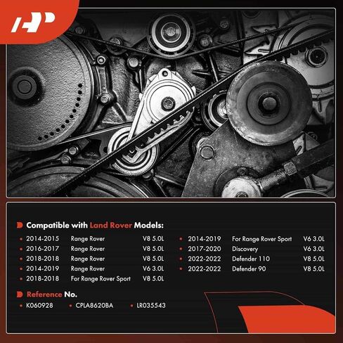 A-Premium Engine Serpentine Drive Belt Compatible with Land Rover Range Rover 2014-2019, Range Rover Sport 2014-2019, Discovery 2017-2020, Defender 90 110 2022, 3.0L 5.0L in Saudi Arabia