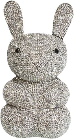 Women Cute Rabbit Shape Rhinestone Evening Bag Chic Animal Crystal Clutch Glitter Full Diamond Purse for Prom Party in Kuwait