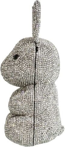 Women Cute Rabbit Shape Rhinestone Evening Bag Chic Animal Crystal Clutch Glitter Full Diamond Purse for Prom Party in Kuwait