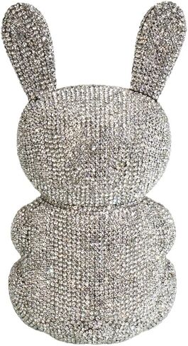 Women Cute Rabbit Shape Rhinestone Evening Bag Chic Animal Crystal Clutch Glitter Full Diamond Purse for Prom Party in Kuwait