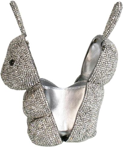 Women Cute Rabbit Shape Rhinestone Evening Bag Chic Animal Crystal Clutch Glitter Full Diamond Purse for Prom Party in Kuwait