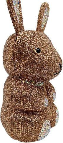 حقيبة سهرة نسائية لطيفة على شكل أرنب من حجر الراين حقيبة مسائية أنيقة على شكل حيوان كريستالي لامع محفظة ماسية كاملة لحفلة موسيقية in Kuwait