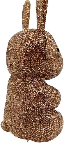 حقيبة سهرة نسائية لطيفة على شكل أرنب من حجر الراين حقيبة مسائية أنيقة على شكل حيوان كريستالي لامع محفظة ماسية كاملة لحفلة موسيقية in Kuwait