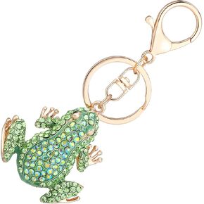 Frog Keychain,Cute Rhinestone Frog Gift Kawaii Keychain for Women Purse Bag Charms Funny Frog Decor Men Car Key in Saudi Arabia