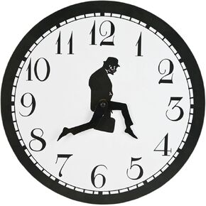 ساعة وزارة السخيفة للمشي الصامت، ساعة حائط للمشي السخيفة مقاس 12 بوصة، ساعة حائط مثيرة للاهتمام لغرفة النوم وغرفة المعيشة والمطبخ، هدية مبتكرة لديكور المنزل (أسود) in Kuwait