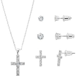 Light Up Box Womens Cross Pendant & Earrings 4-pc. Jewelry Set in Saudi Arabia