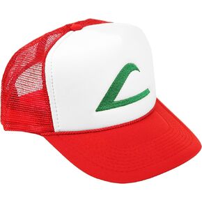 Ash Ketchum Cosplay Hat Mesh Cap w/Plastic Snap Closure - Adult Size in Saudi Arabia