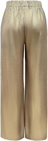 Floerns Women's Low Rise Wide Leg Pants Elastic Waist Drawstring Trousers with Pockets in Saudi Arabia