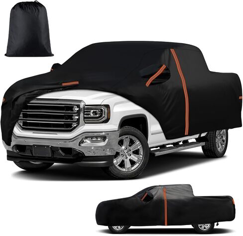 Waterproof Truck Cover Custom Fit for GMC Sierra/Chevrolet Silverado 1500LD Double Cab/Crew cab 5'5" 2015–2019，All Weather Pickup Truck Cover,Windproof Cover, Snow Rain Dust Cover,Sun UV Protect(XXL) in Saudi Arabia