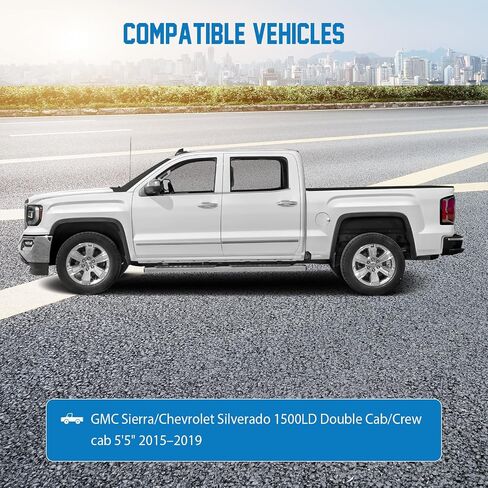 Waterproof Truck Cover Custom Fit for GMC Sierra/Chevrolet Silverado 1500LD Double Cab/Crew cab 5'5" 2015–2019，All Weather Pickup Truck Cover,Windproof Cover, Snow Rain Dust Cover,Sun UV Protect(XXL) in Saudi Arabia