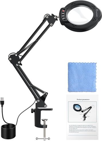 مصباح مكبرة الكولوفيرين 5x 10x ، 2 في 1 قابلة لإعادة الشحن مع الضوء ، وضوء مكبدي LED مع القاعدة والمشاب in Kuwait