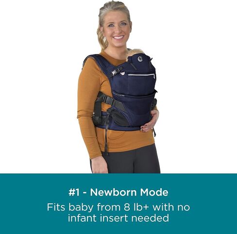 Contours Baby Carrier Newborn to Toddler | Journey 5 Position Convertible Easy-to-Use Baby Carrier with Pockets for Men and Women, Face in, Face Out, Front, Back & Hip (8-45 lbs) - Carbon Gray in Kuwait