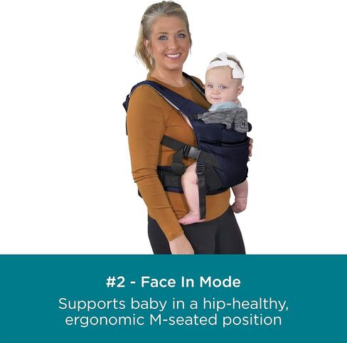 Contours Baby Carrier Newborn to Toddler | Journey 5 Position Convertible Easy-to-Use Baby Carrier with Pockets for Men and Women, Face in, Face Out, Front, Back & Hip (8-45 lbs) - Carbon Gray in Kuwait