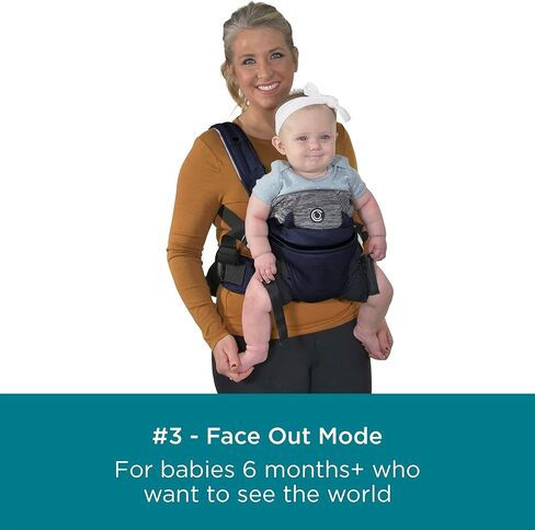 Contours Baby Carrier Newborn to Toddler | Journey 5 Position Convertible Easy-to-Use Baby Carrier with Pockets for Men and Women, Face in, Face Out, Front, Back & Hip (8-45 lbs) - Carbon Gray in Kuwait