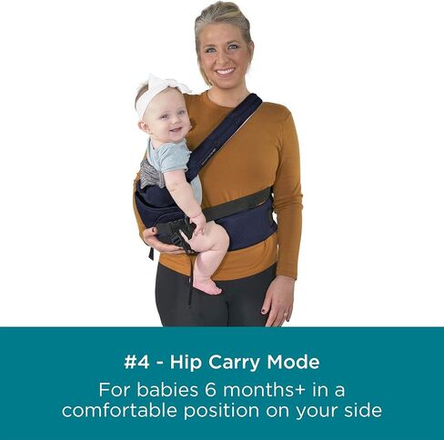 Contours Baby Carrier Newborn to Toddler | Journey 5 Position Convertible Easy-to-Use Baby Carrier with Pockets for Men and Women, Face in, Face Out, Front, Back & Hip (8-45 lbs) - Carbon Gray in Kuwait