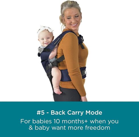Contours Baby Carrier Newborn to Toddler | Journey 5 Position Convertible Easy-to-Use Baby Carrier with Pockets for Men and Women, Face in, Face Out, Front, Back & Hip (8-45 lbs) - Carbon Gray in Kuwait
