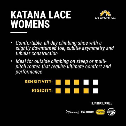 حذاء La Sportiva للسيدات Katana Lace لتسلق الصخور، أبيض/أسود، 9 in Saudi Arabia