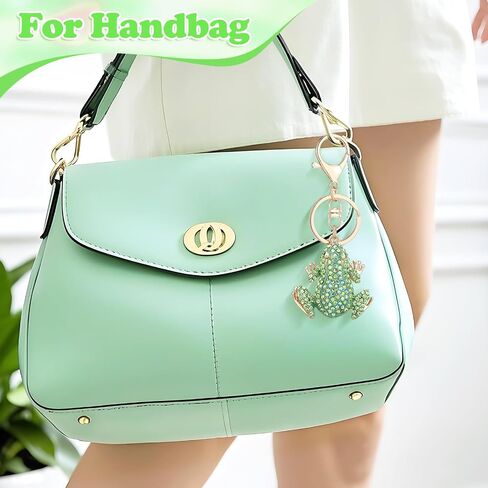 Frog Keychain,Cute Rhinestone Frog Gift Kawaii Keychain for Women Purse Bag Charms Funny Frog Decor Men Car Key in Saudi Arabia