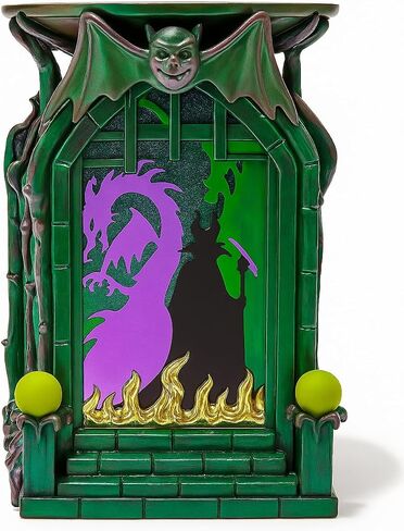 Bath & Body Works Maleficent Shadowbox Pedestal 3-Wick Candle Holder – Black Metal Gothic Design with Dragon Silhouette and Spiked Frame in Saudi Arabia