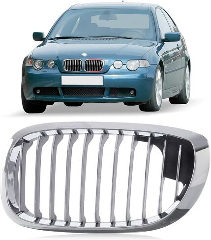 شبكة CarPartsDepot الأمامية من الكروم باللون الأسود (الجانب الأيسر + الجانب الأيمن) متوافقة مع 2003-2006 BMW 325Ci & 330Ci BM1200157 BM1200156 in Saudi Arabia